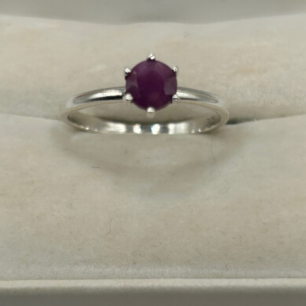 925 Silver Ring with Purple Sapphire Gemstone Sz 9.5-9.75​